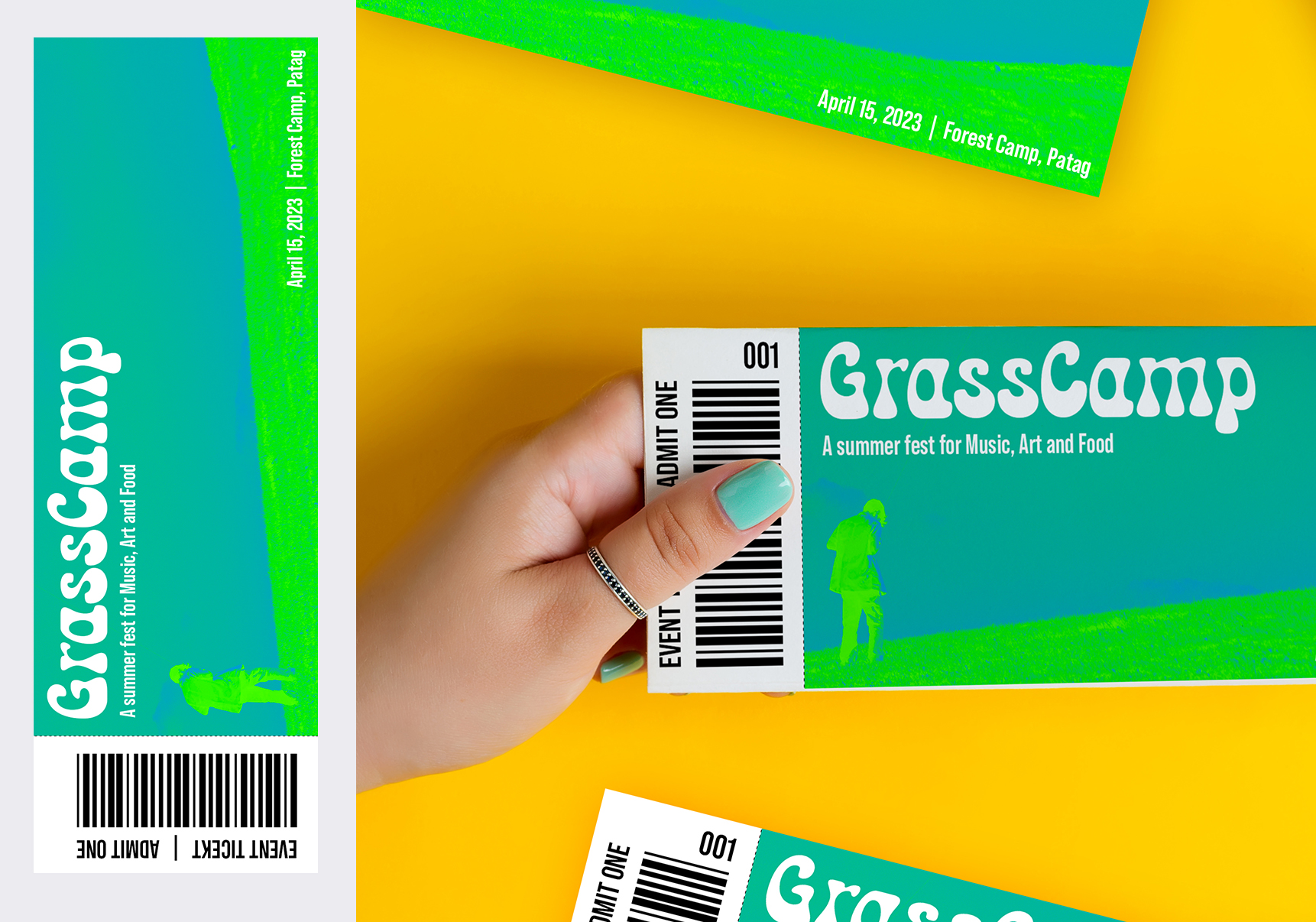 Grass Camp Ticket Design - Print Design - Kreative Koala