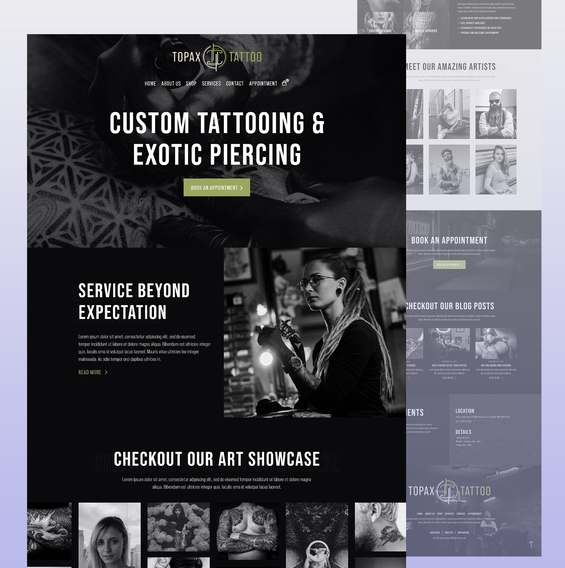 Topax Tattoo - Website Design - Kreative Koala
