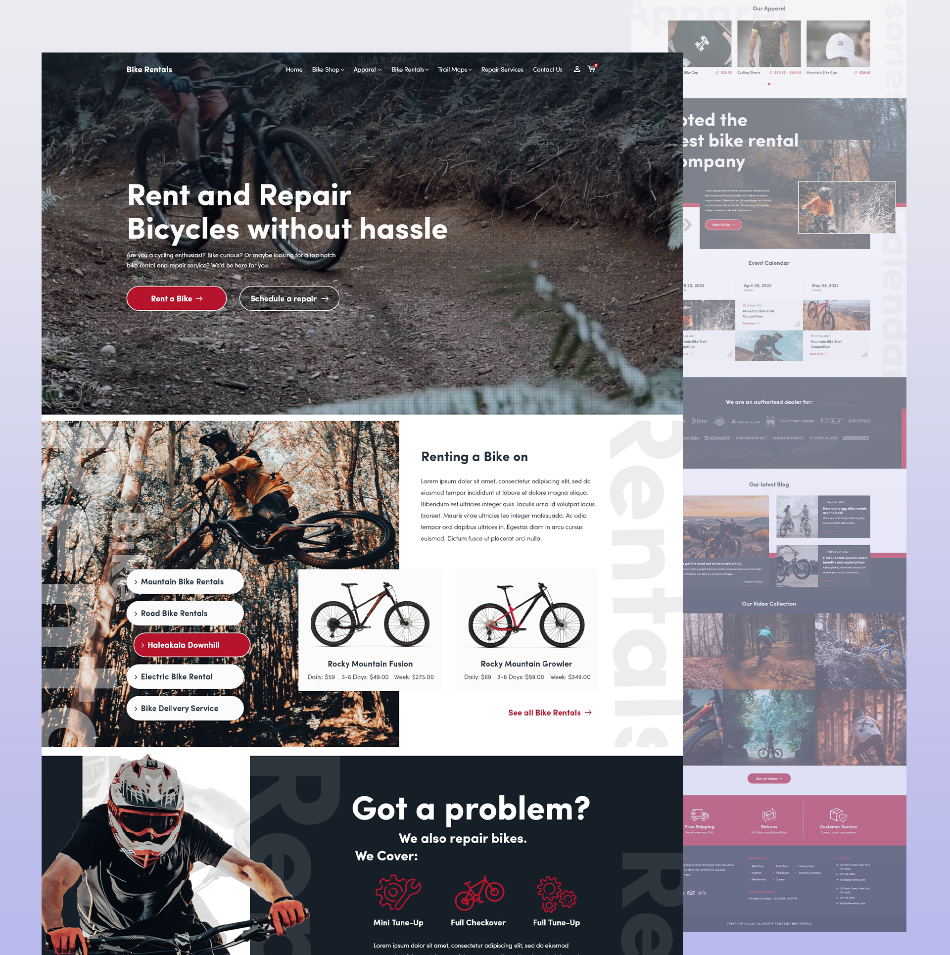 Bike Rentals - Website Design - Kreative Koala